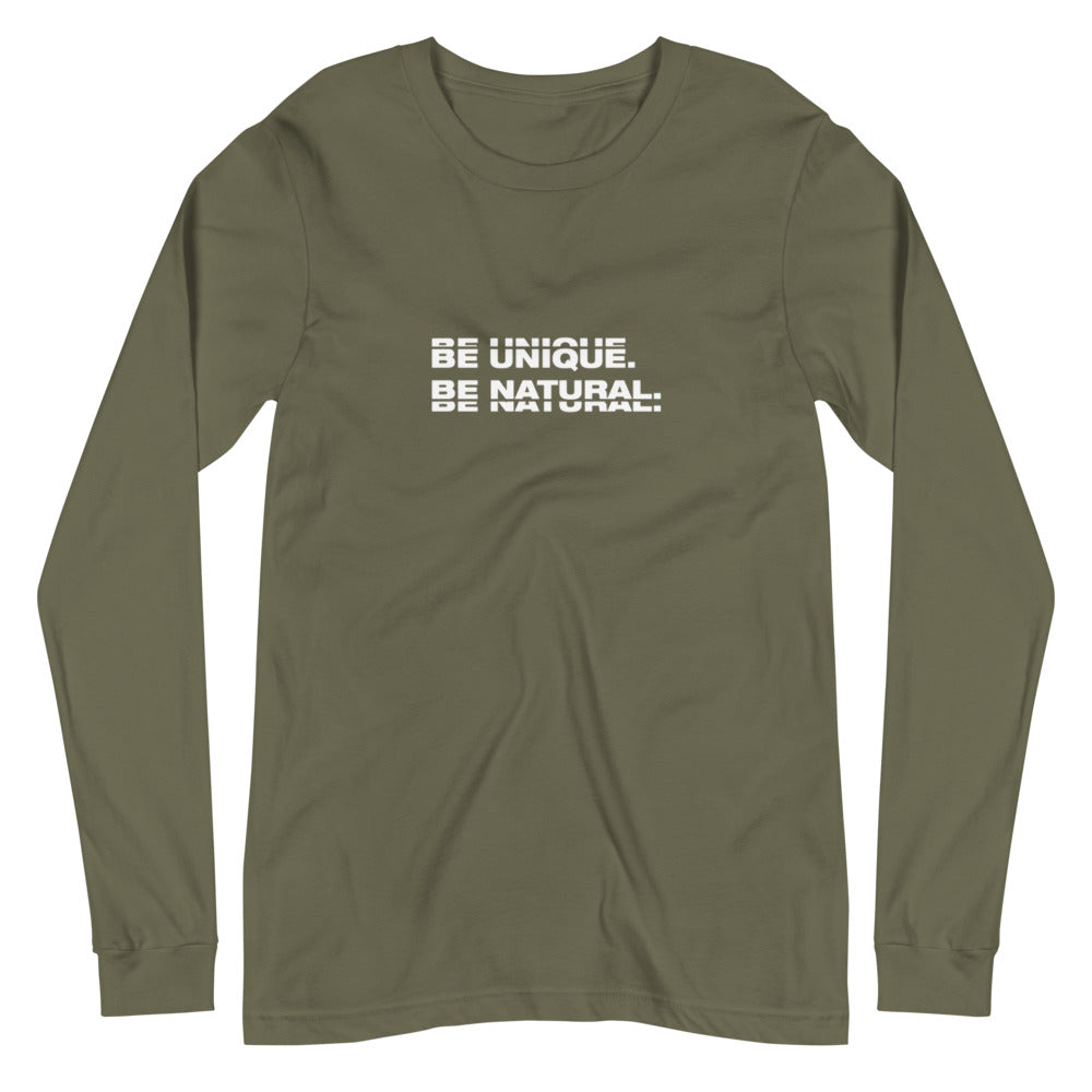 "BE UNIQUE" Unisex Long Sleeve Tee