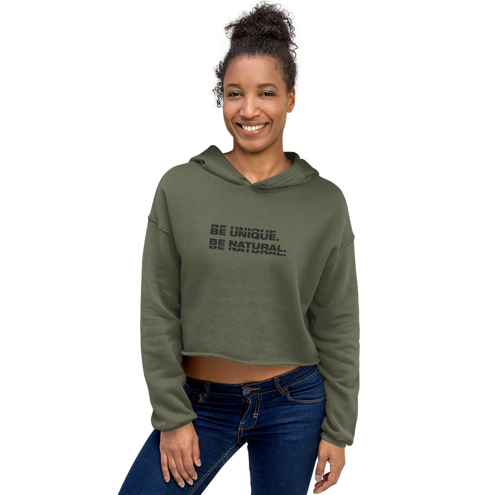 "BE UNIQUE" Crop Hoodie